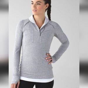 Lululemon Athletica Think Fast Heathered Gray Pullover